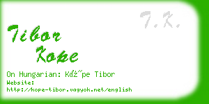 tibor kope business card
